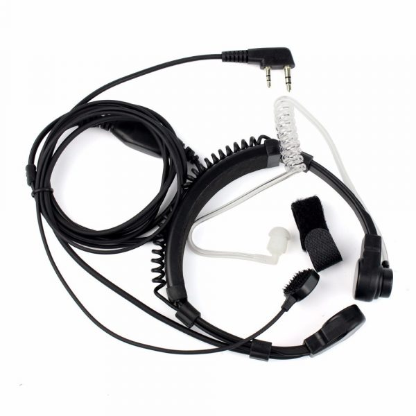 2 PIN Earpiece Extendable Throat MIC PTT headphone