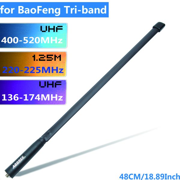 Abbree-Tri-Band-144-222-435Mhz-Tactische-Antenne-Voor-Baofeng-BF-R3-UV-82T-UV-5RX3